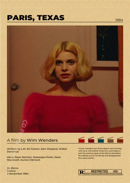 "Paris,Texas" Vintage style movie poster