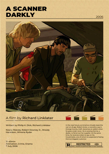 "A Scanner Darkly" Vintage style movie poster