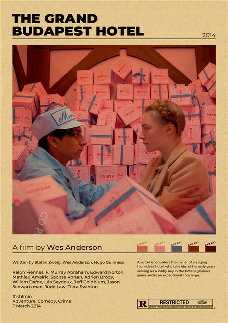 "The Grand Budapest Hotel" Vintage style movie poster