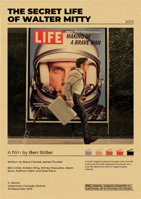 "The Secret Life Of Walter Mitty" Vintage style movie poster