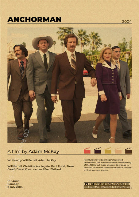 "Anchorman" Vintage style movie poster