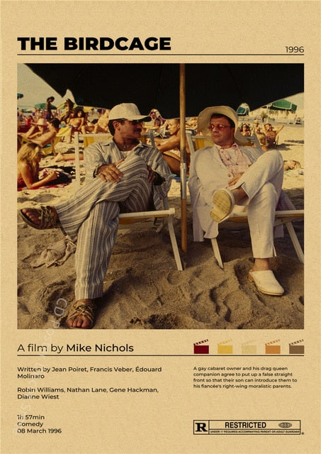 "The Birdcage" Vintage style movie poster
