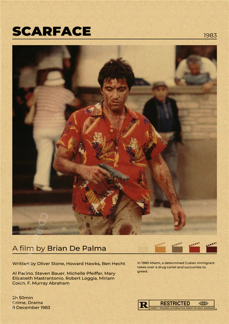 "scarface" Vintage style movie poster